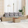 Ensemble de canapé de jardin 5 pcs Beige Poly rotin 565900565900