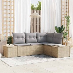 Ensemble de canapé de jardin 4 pcs Beige et Gris clair 565909565909