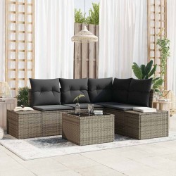 Ensemble de canapé de jardin avec stockage Gris clair polyrotin 565911565911