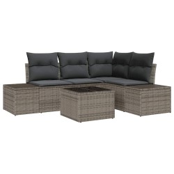 Ensemble de canapé de jardin avec stockage Gris clair polyrotin 565911565911