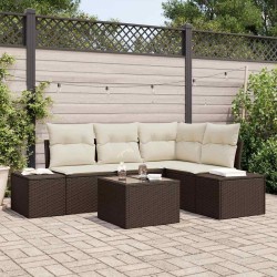 Ensemble de canapé de jardin Marron et Crème polyrotin 565913565913