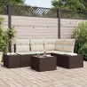Ensemble de canapé de jardin Marron et Crème polyrotin 565913565913