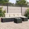 Ensemble de canapé de jardin 5 pcs Marron et Crème polyrotin 565917565917