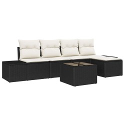 Ensemble de canapé de jardin 5 pcs Marron et Crème polyrotin 565917565917