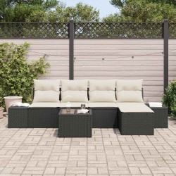 Ensemble de canapé de jardin 5 pcs Marron et Crème polyrotin 565917565917