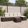 Ensemble de canapé de jardin 5 pcs Marron et Crème polyrotin 565918565918