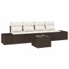 Ensemble de canapé de jardin 5 pcs Marron et Crème polyrotin 565922565922