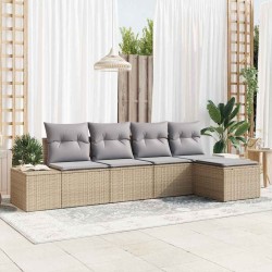 Ensemble de canapé de jardin 5 pcs Beige et Gris clair 565923565923