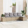 Ensemble de canapé de jardin 5 pcs Beige et Gris clair 565923565923