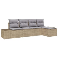 Ensemble de canapé de jardin 5 pcs Beige et Gris clair 565923565923