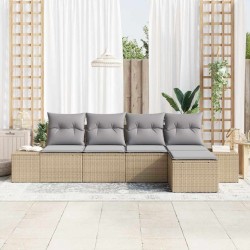 Ensemble de canapé de jardin 5 pcs Beige et Gris clair 565923565923