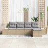 Ensemble de canapé de jardin 5 pcs Beige et Gris clair 565923565923