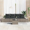 Ensemble de canapé de jardin avec coussin 5 pcs Gris polyrotin 565927565927