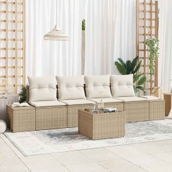 Ensemble de canapé de jardin 5 pcs Beige et crème polyrotin 565930565930