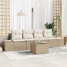 Ensemble de canapé de jardin 5 pcs Beige et crème polyrotin 565930565930