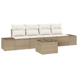 Ensemble de canapé de jardin 5 pcs Beige et crème polyrotin 565930565930
