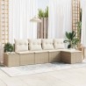 Ensemble de canapé de jardin 5 pcs Beige et crème polyrotin 565933565933