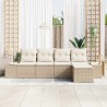 Ensemble de canapé de jardin 5 pcs Beige et crème polyrotin 565933565933