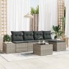 Ensemble de canapé de jardin 5 pcs Gris clair polyrotin 565934565934
