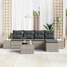 Ensemble de canapé de jardin 5 pcs Gris clair polyrotin 565934565934