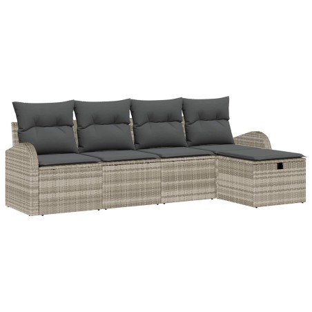 Ensemble de Canapés avec coussin Gris clair polyrotin 565936565936