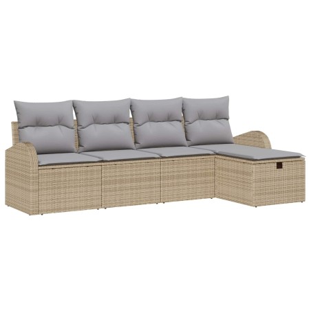 Ensemble de Canapés 5 pcs Beige et Gris clair polyrotin 565938565938