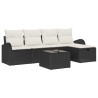 Ensemble de Canapés avec coussin 6 pcs Noir et Crème polyrotin 565941565941