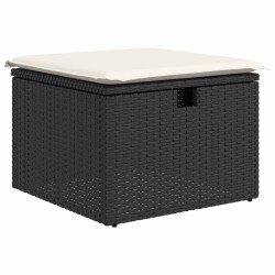 Ensemble de Canapés avec coussin 6 pcs Noir et Crème polyrotin 565941565941
