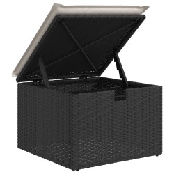 Ensemble de Canapés avec coussin 6 pcs Noir et Crème polyrotin 565941565941