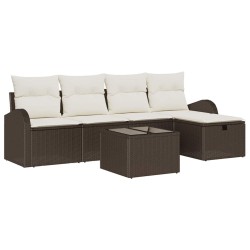 Ensemble de Canapés 6 pcs Marron et Crème polyrotin 565943565943
