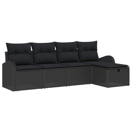 Ensemble de Canapés avec coussin avec stockage Noir polyrotin 565944565944