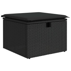 Ensemble de Canapés avec coussin avec stockage Noir polyrotin 565944565944