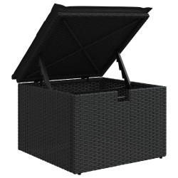 Ensemble de Canapés avec coussin avec stockage Noir polyrotin 565944565944
