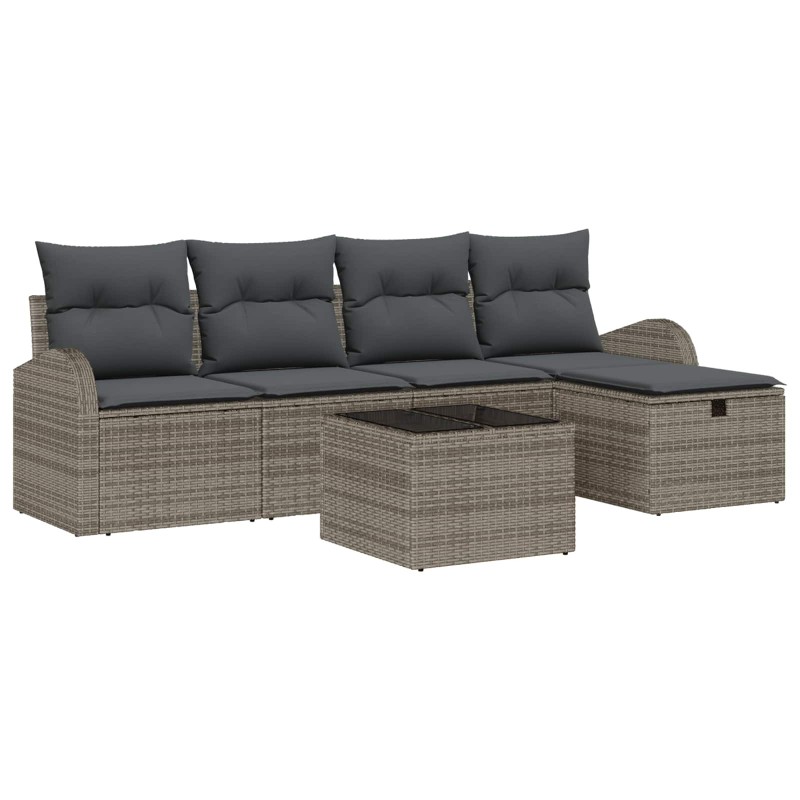 Ensemble de Canapés avec coussin avec stockage Gris polyrotin 565948565948