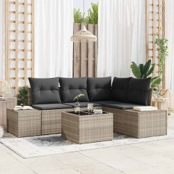 Ensemble de canapé de jardin avec stockage Gris clair polyrotin 565951565951