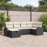 Ensemble de Canapés avec coussin Noir et Crème polyrotin 565955565955