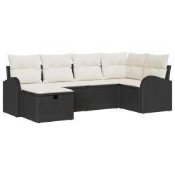 Ensemble de Canapés avec coussin Noir et Crème polyrotin 565955565955