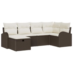 Ensemble de Canapés avec coussin Marron et Crème polyrotin 565956565956