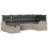 Ensemble de Canapés avec coussin 6 pcs Gris clair polyrotin 565957565957