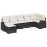 Ensemble de Canapés avec coussin 7 pcs Noir et Crème polyrotin 565959565959