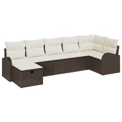 Ensemble de Canapés avec coussin Marron et Crème polyrotin 565960565960