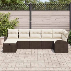 Ensemble de Canapés avec coussin Marron et Crème polyrotin 565960565960