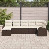 Ensemble de Canapés avec coussin Marron et Crème polyrotin 565960565960