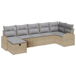 Ensemble de Canapés avec coussin Beige et Gris clair polyrotin 565961565961