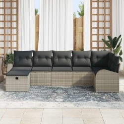 Ensemble de Canapés avec coussin Gris clair polyrotin 565962565962