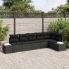 Ensemble de canapé de jardin avec stockage 6 pcs Noir polyrotin 565965565965