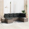Ensemble de canapé de jardin avec coussin 6 pcs Gris polyrotin 565966565966