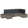 Ensemble de canapé de jardin avec coussin 6 pcs Gris polyrotin 565966565966
