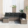Ensemble de canapé de jardin avec coussin 6 pcs Gris polyrotin 565966565966