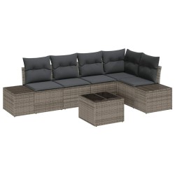 Ensemble de canapé de jardin avec stockage Gris clair polyrotin 565969565969